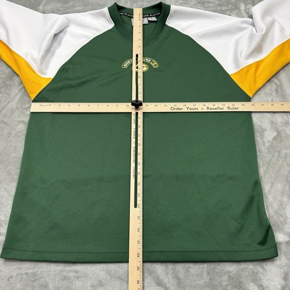 Green Bay Packers Shirt Mens Medium Long Sleeve V‎ Neck Jersey Big Time Player - Picture 3 of 8